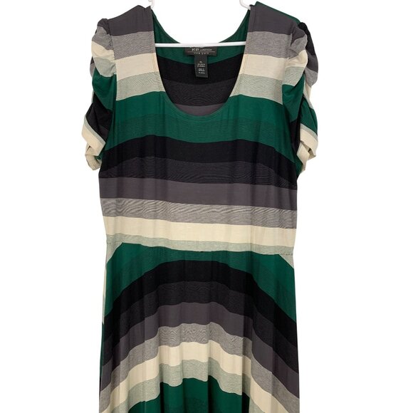 RB Collection Striped High-Low Maxi Dress XL RAA10429 GUC Short Sleeve - Picture 3 of 8